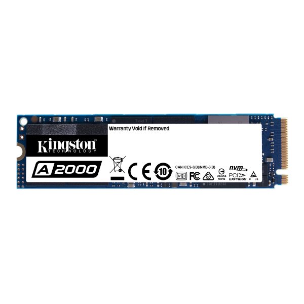 Disco Duro Kingston A2000 de 1TB SSD M.2 2280 NVMe PCIe Lectura 2.200MB/s Escritura 2.000MB/seg