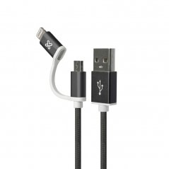 Cable KlipX 2 en 1 con conector Lightning y micro USB