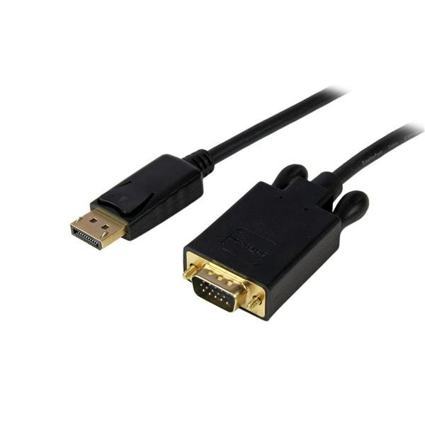Cable 1,8m de Vídeo Adaptador Conversor DisplayPort DP a VGA Convertidor Activo - 1080p Negro