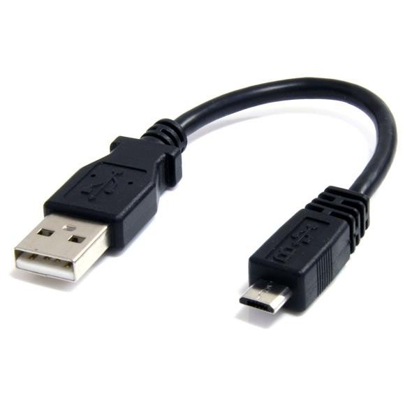 Adaptador  Startech de 15cm USB A Macho a Micro USB B Macho para Teléfono Celular Carga y Datos