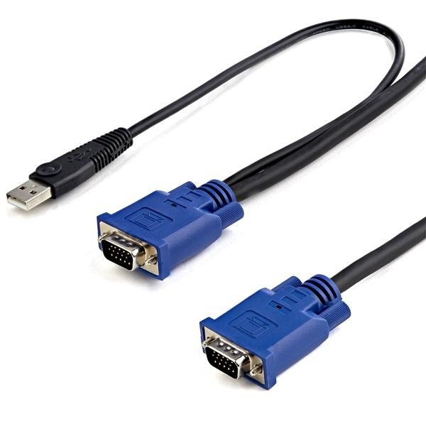 Cable Startech KVM de 1.8m Ultra Delgado 2-en-1 VGA USB - HD15 Macho a Macho