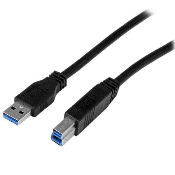 Cable Startech Certificado 1mts USB 3.0 Super Speed USB B Macho a USB A Macho Adaptador Impresora Negro
