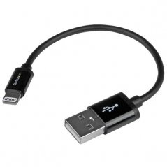 Cable Startech 15cm Cargador 8 Pin a USB A 2.0 para Apple/iPod/iPhone/iPad Negro