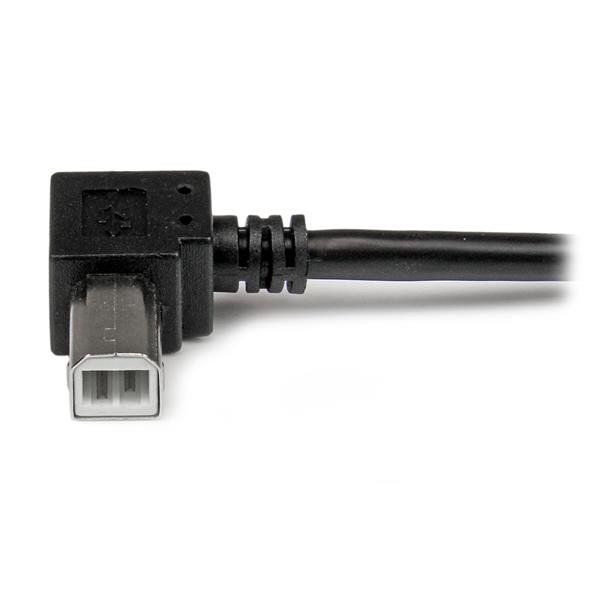 Adaptador USB 2mts para Impresora Acodado 1x USB A Macho 1x USB B Macho en Ángulo Derecho