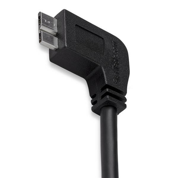 Cable Startech Delgado de 0.5mts Micro USB 3.0 Acodado a la Izquierda a USB A