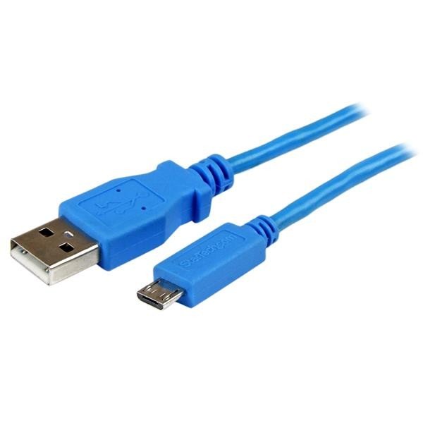 Cable Startech Micro USB Azul de 1mts