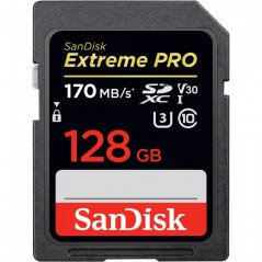 Memoria SDXC 128GB Sandisk Extreme Pro UHS-I C10, U3 V30 Lectura 95 MB/s Escritura 90 MB/s