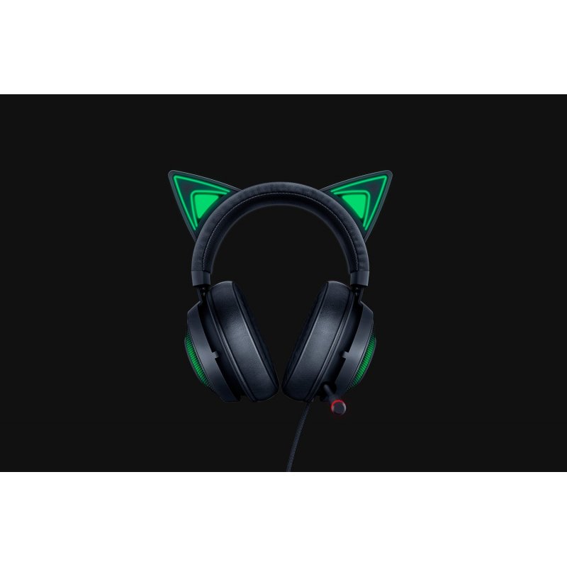 Audífono Razer Kraken Kitty Chroma Black Orejas RGB Sonido Envolvente
