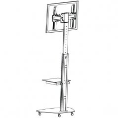 Soporte Para Tv LCD Led Tipo Pedestal 30-70" VMAX 600x400 1 Bandeja 40 Kg