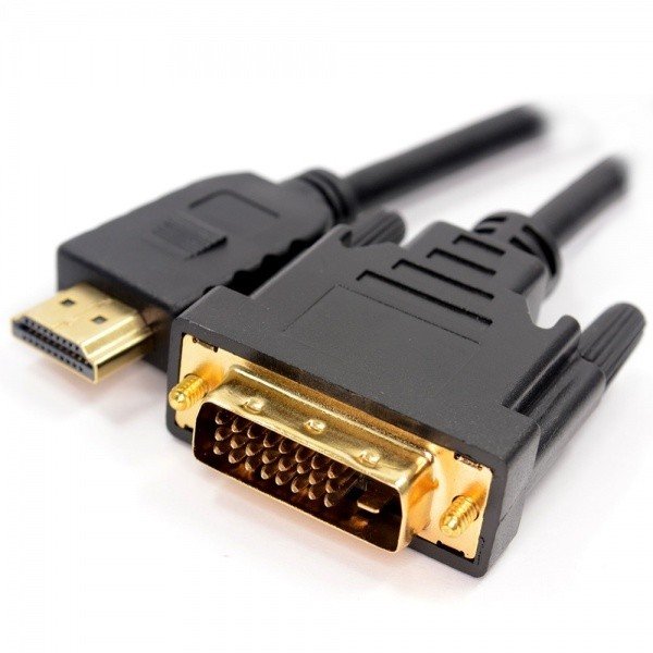 Cable HDMI a DVI-D 1,8M M/M V1,3 Conectores Baño Oro 30 AWG