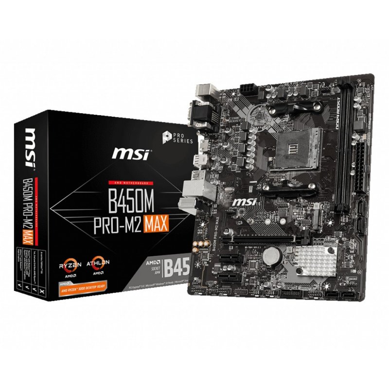 Placa Madre MSI B450 Pro-M2 Max AM4 Micro ATX