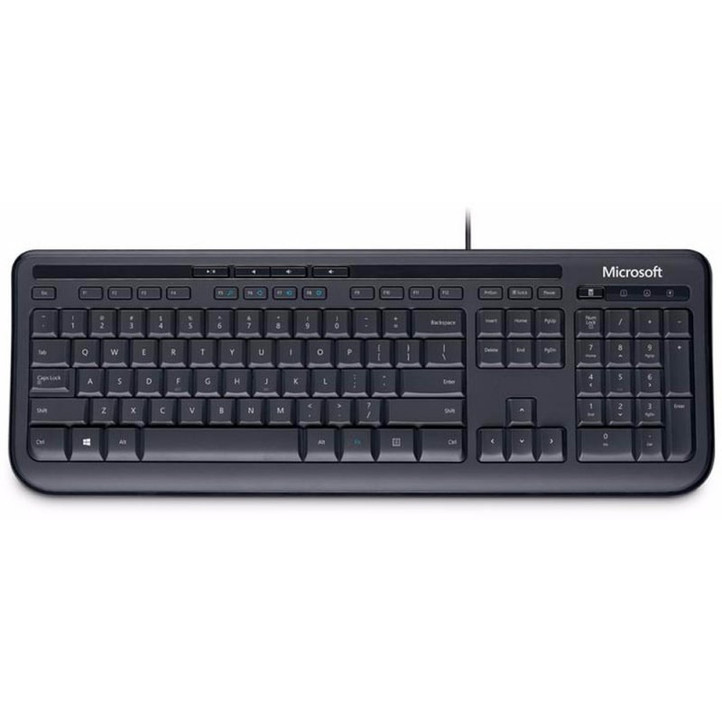 Teclado Microsoft Wired Keyboard 600 Negro, USB