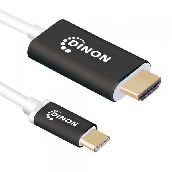 Cable USB-C 3.1 a HDMI 4k 0.9 mts Conector Metálico Negro