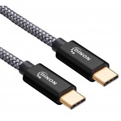 Cable USB-C a USB-C 3.1 10Gbps 0.9mts Conector Metalico Negro