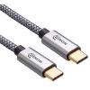 Cable USB-C a USB-C 3.1 10Gbps 3mts Conector Metalico Gris